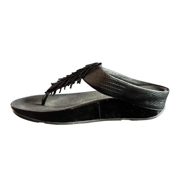 Fitflop Cha Cha Black Tassel Sandals Women's, Size 9 - Picture 4 of 10